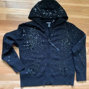 Black sequin hoodie